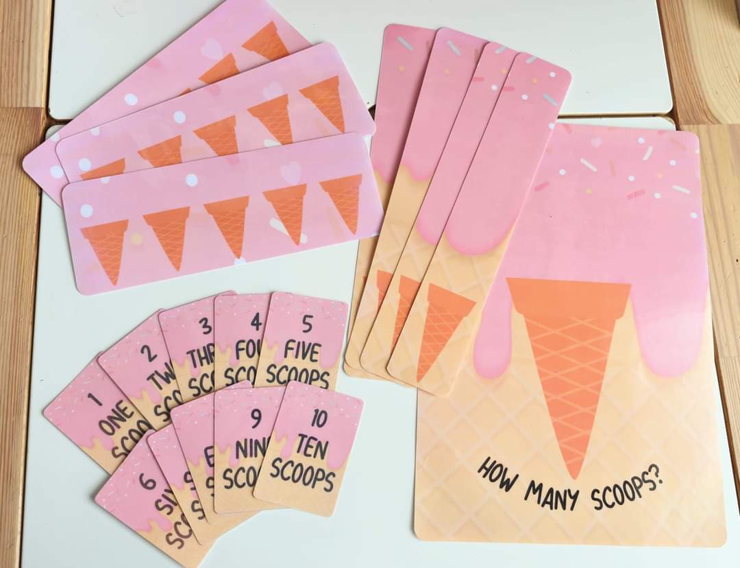 Playdoh mats - Ice cream parlour counting activity