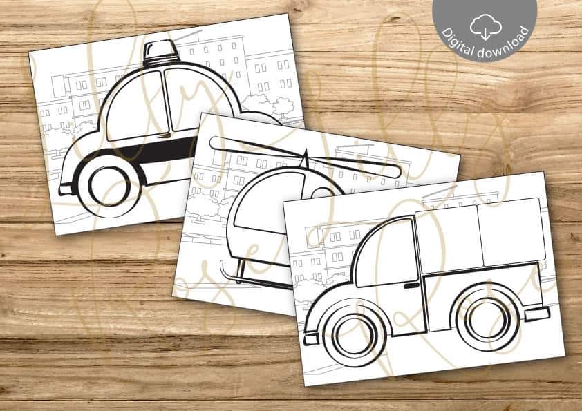 Magnet tile colouring sheets -9 pages Space & Vehicles