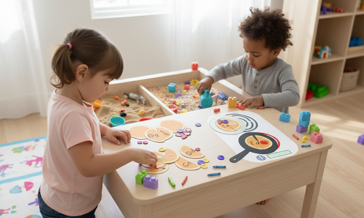 Pancake and cooker alphabet flisat insert set