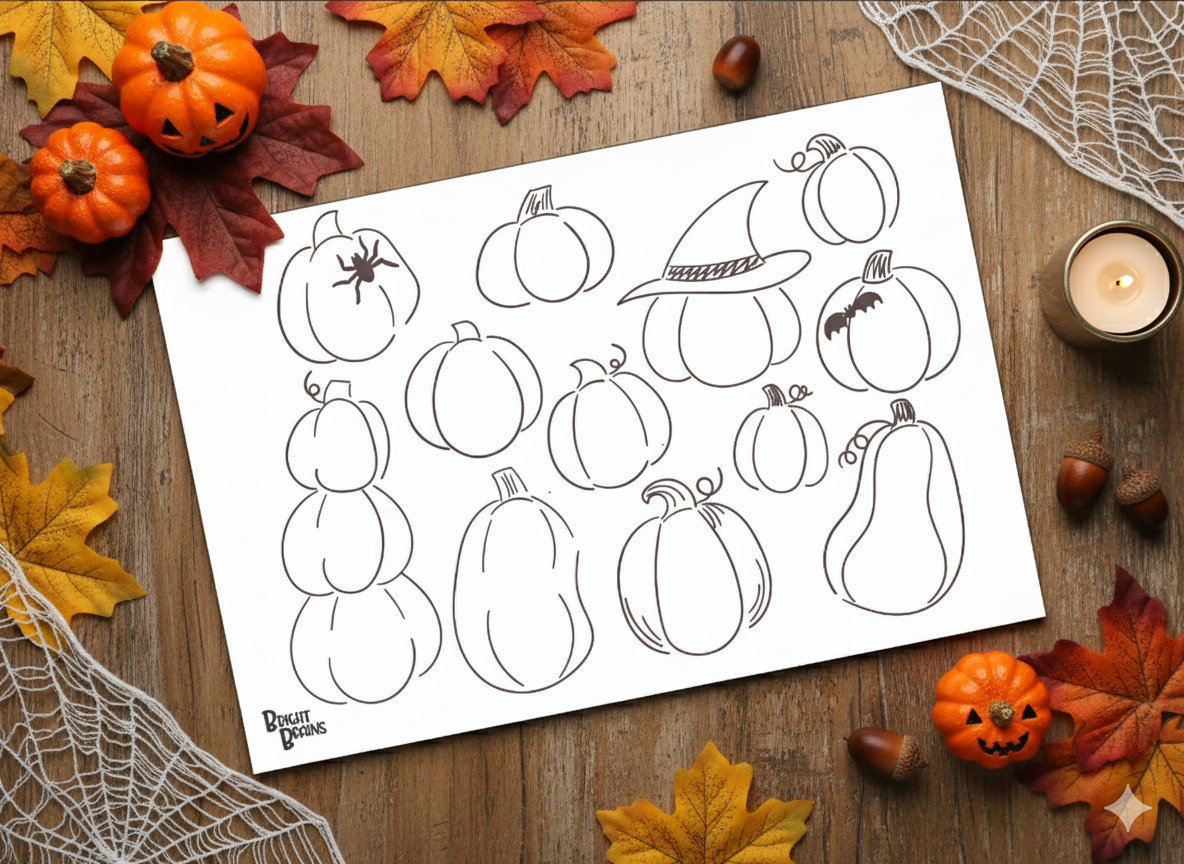 Pumpkin colouring page