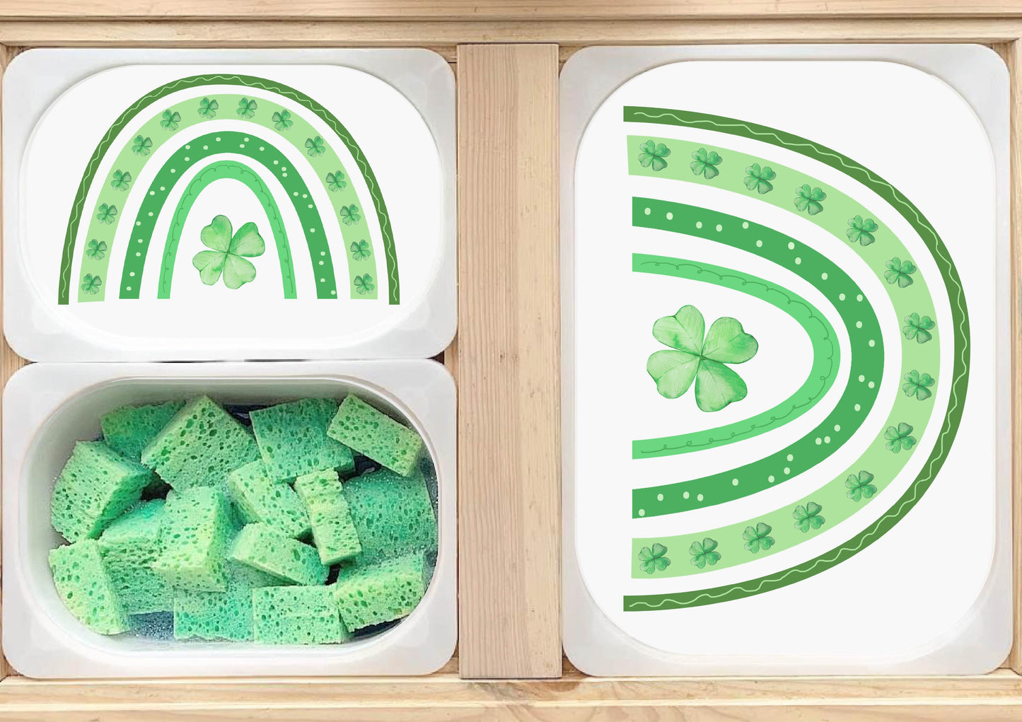 St Patricks Day Irish Green Rainbow Flisat Insert