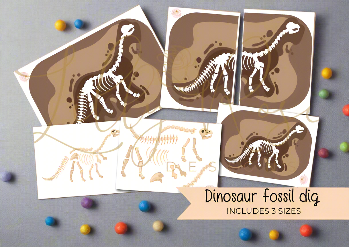 Flisat inserts - Dino fossil dig - Four Dinosaurs - INCLUDES 4 DINOSAURS