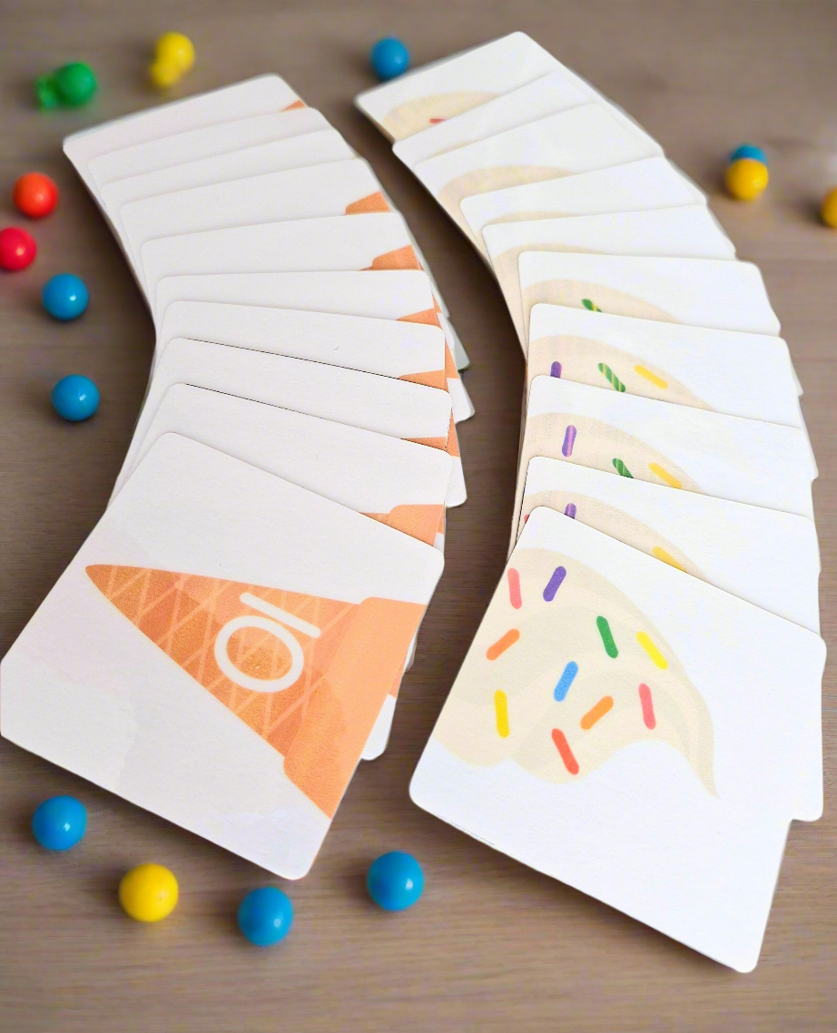 Magnet tile toppers - Ice Cream match counting activity