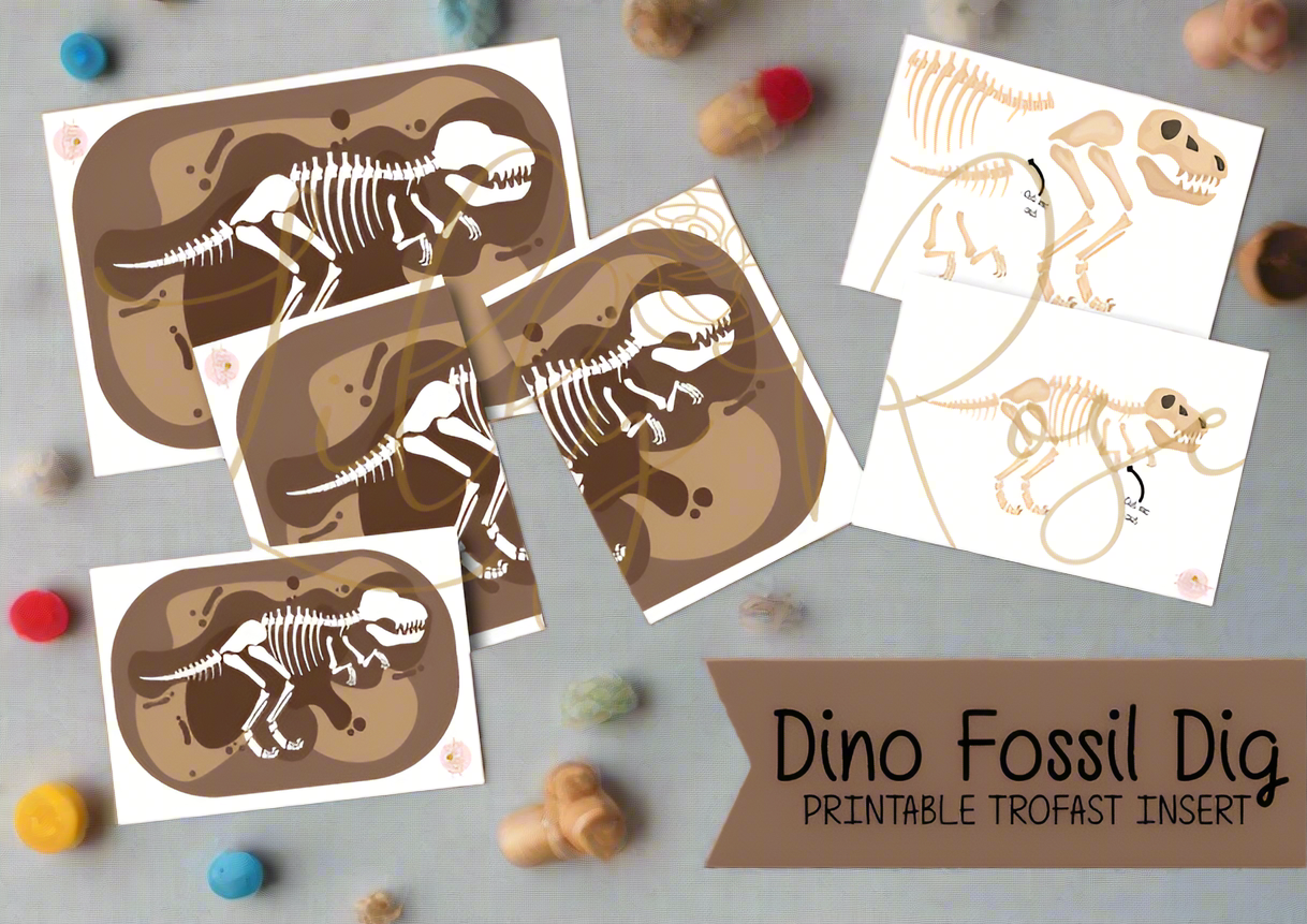 Flisat inserts - Dino fossil dig - Four Dinosaurs - INCLUDES 4 DINOSAURS