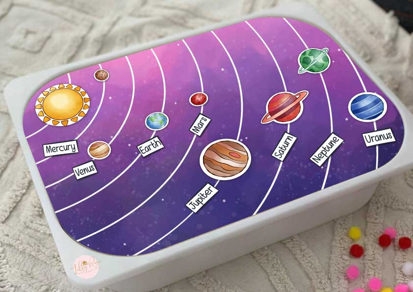 Space Mega Bundle - Magnet tile toppers, Flashcards, Flisat Insert