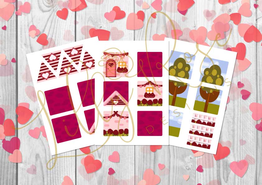 Valentines Day Magnet Tile house toppers