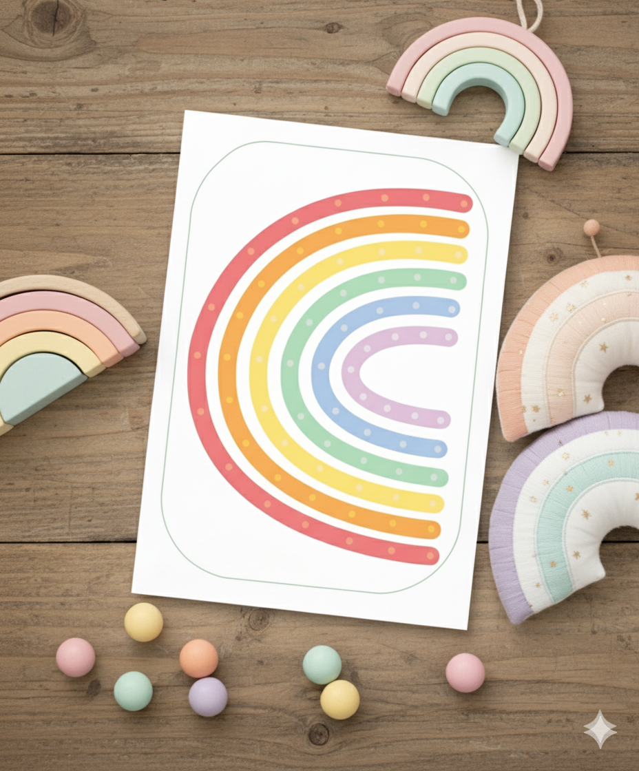 Rainbow Flisat Insert for loose parts play and lightbox