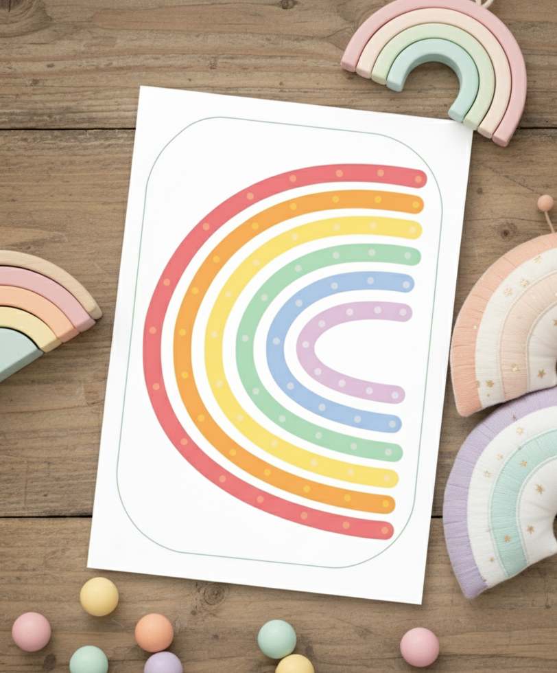 Rainbow Flisat Insert for loose parts play and lightbox