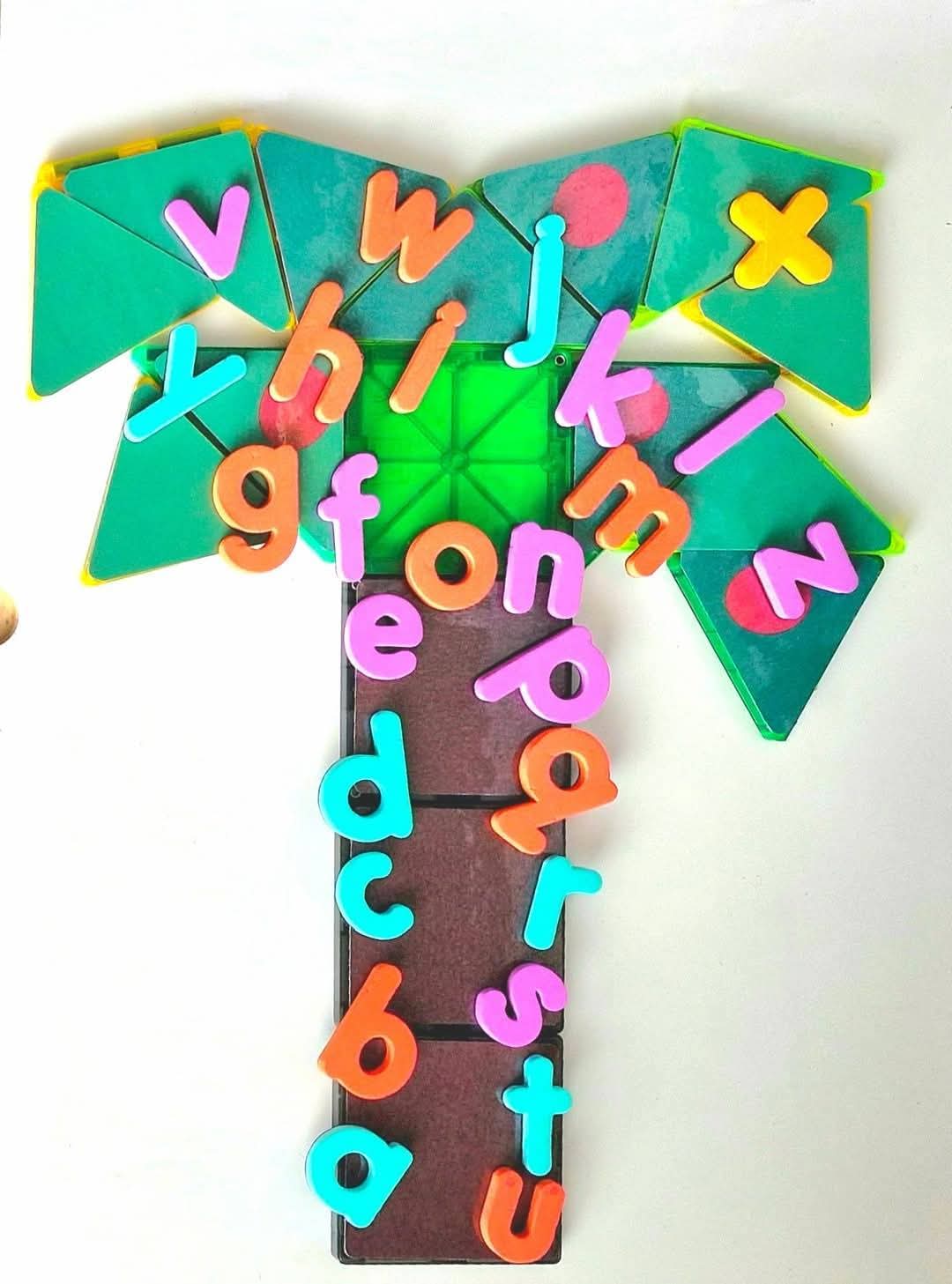 Magnet tile toppers - The alphabet coconut tree printables