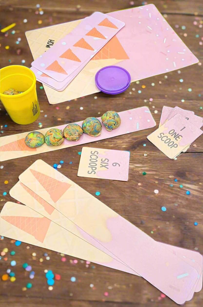 Playdoh mats - Ice cream parlour counting activity