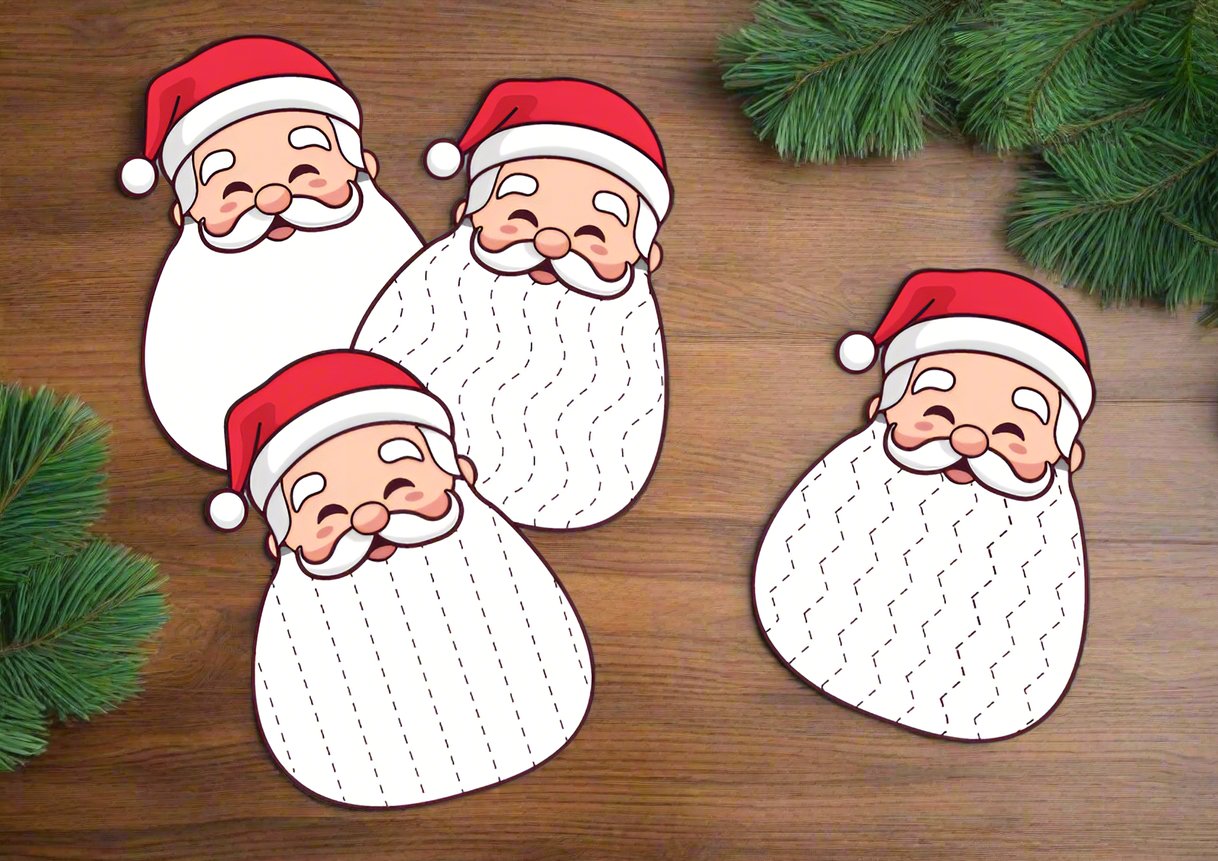 Santa's beard drawing or cutting practice