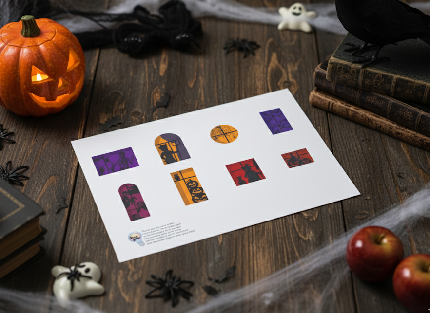 Halloween window printable - fits magnet tiles