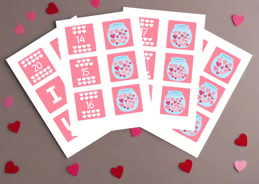 Magnet tile toppers - Valentines day counting 11-20