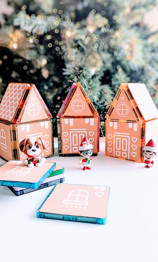 Magnet tile toppers - Christmas gingerbread house