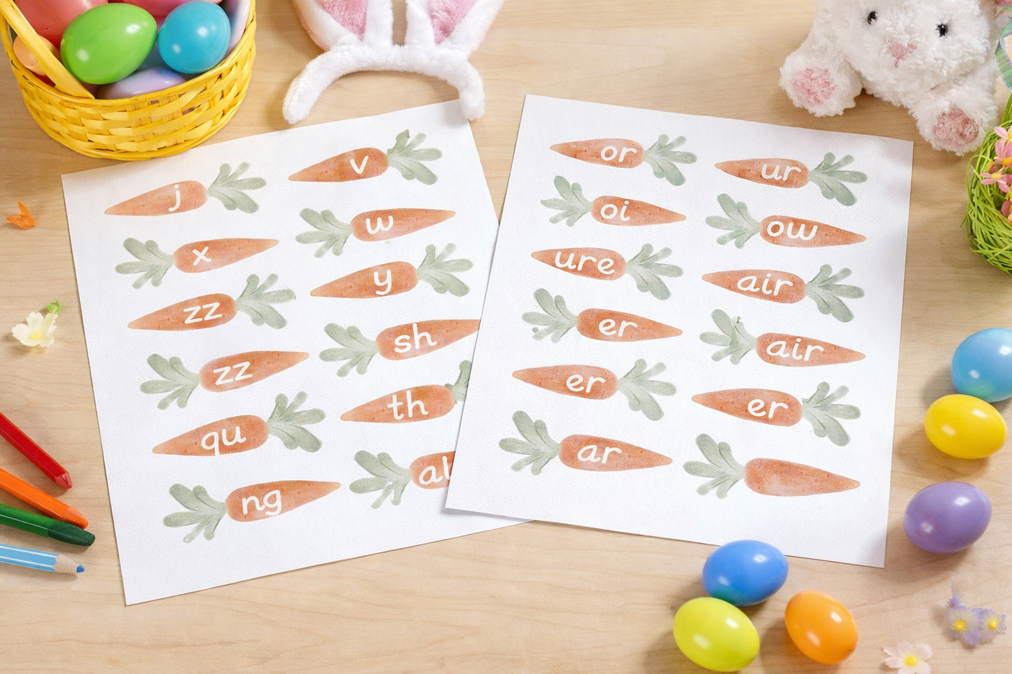 Phase 3 Phonics Feed the bunny carrots