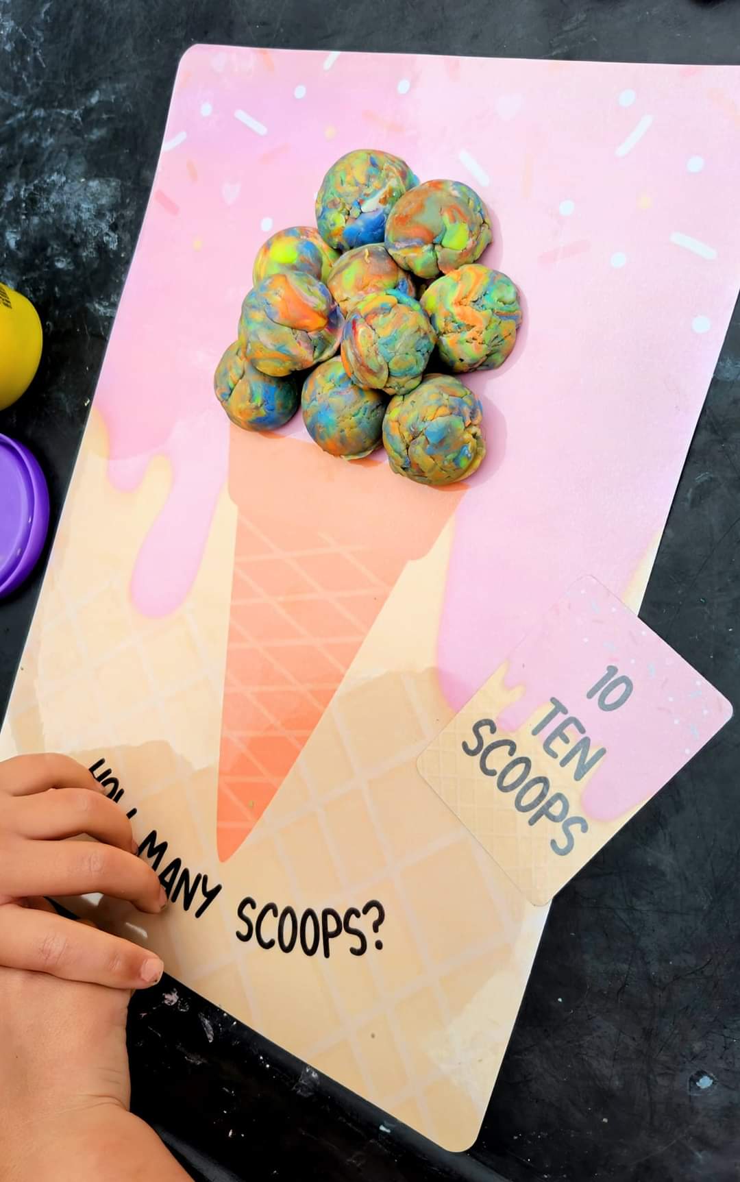 Playdoh mats - Ice cream parlour counting activity