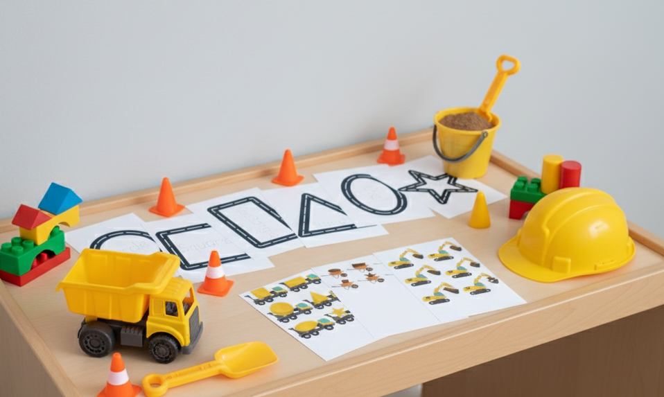 Kids Car Play Road Shapes and matching construction shapes