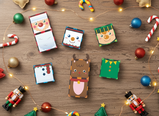 Magnet tile toppers - Christmas matching activity