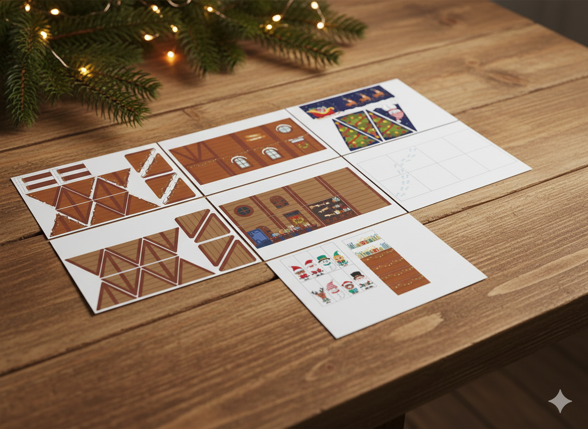 Santa's Grotto Magnet tile toppers Inside and Out