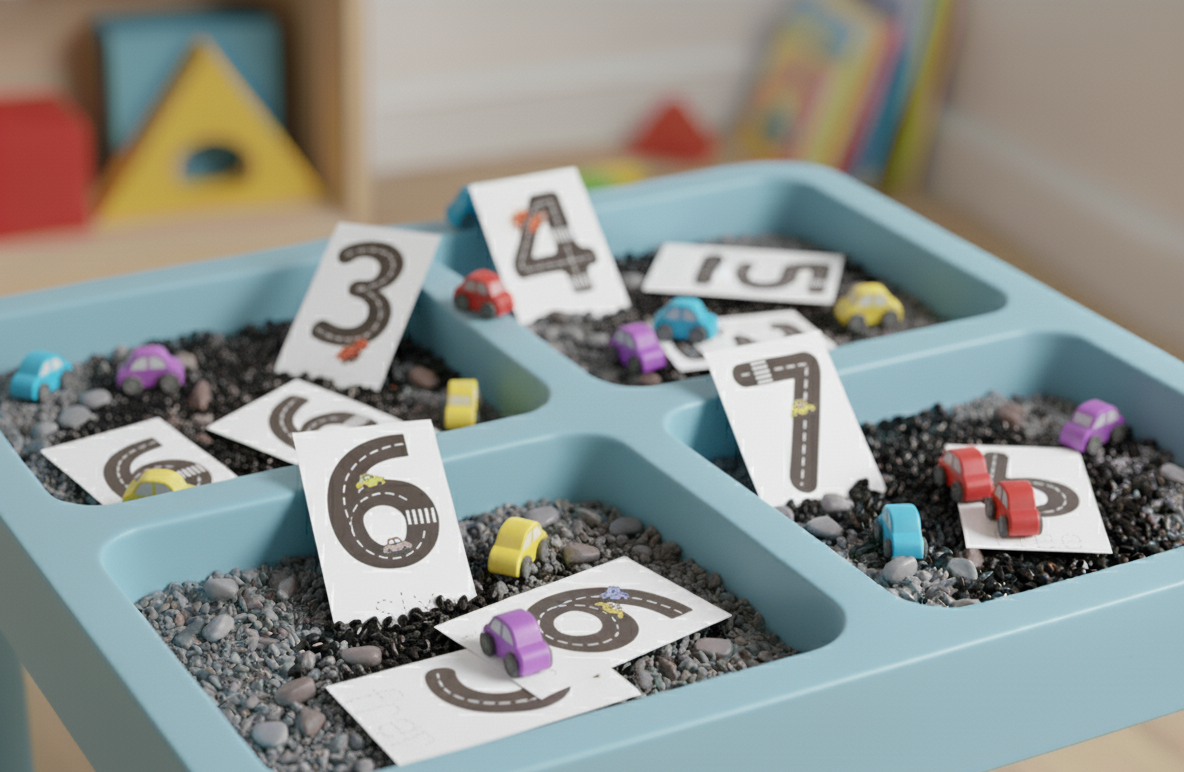 Road number printable flashcards 1-10