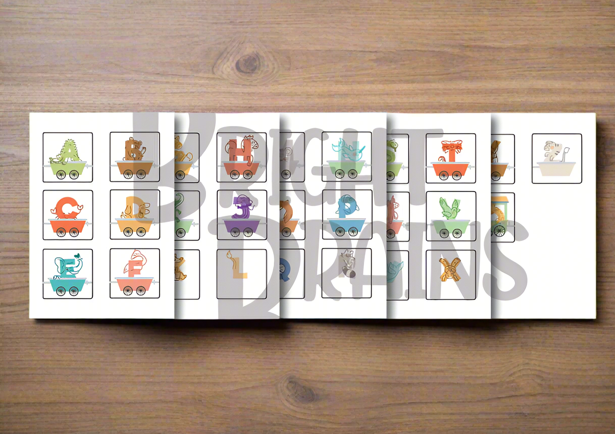 Magnet tile toppers - Animal alphabet train