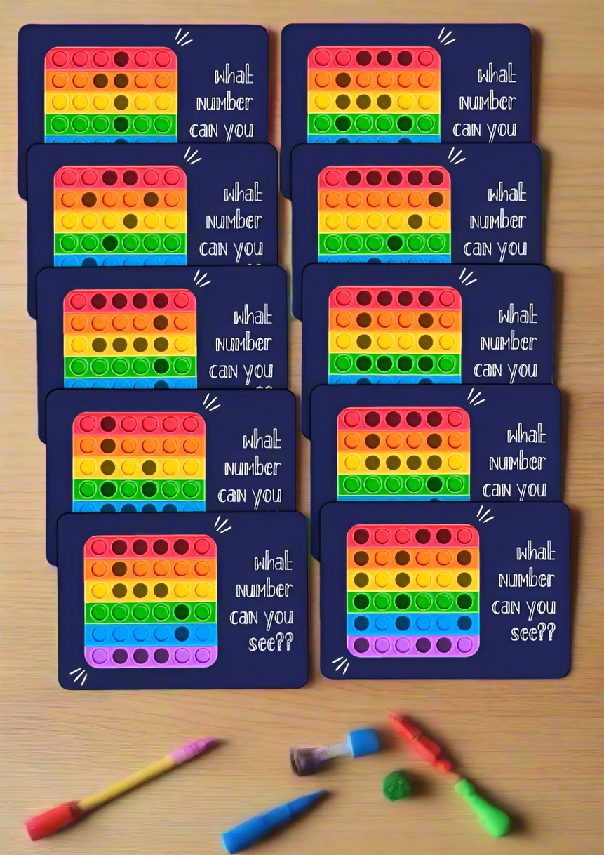 Flashcards - Pop it number match activity