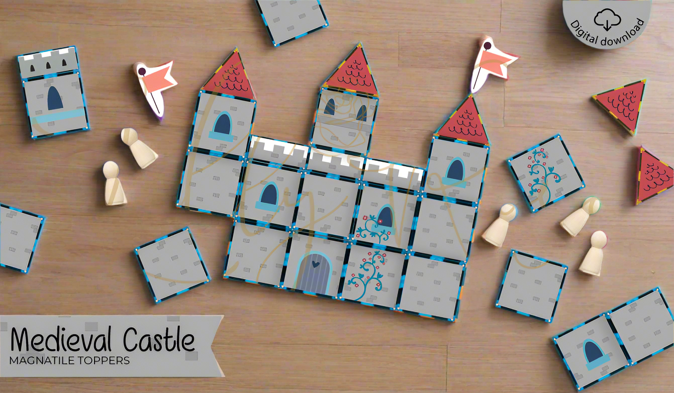 Magnet tile toppers - Castle set