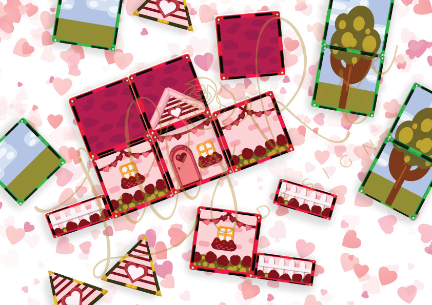 Valentines Day Magnet Tile house toppers