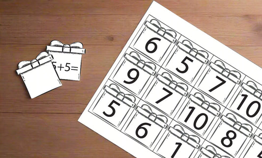 Hidden sum present match for light box or torch play