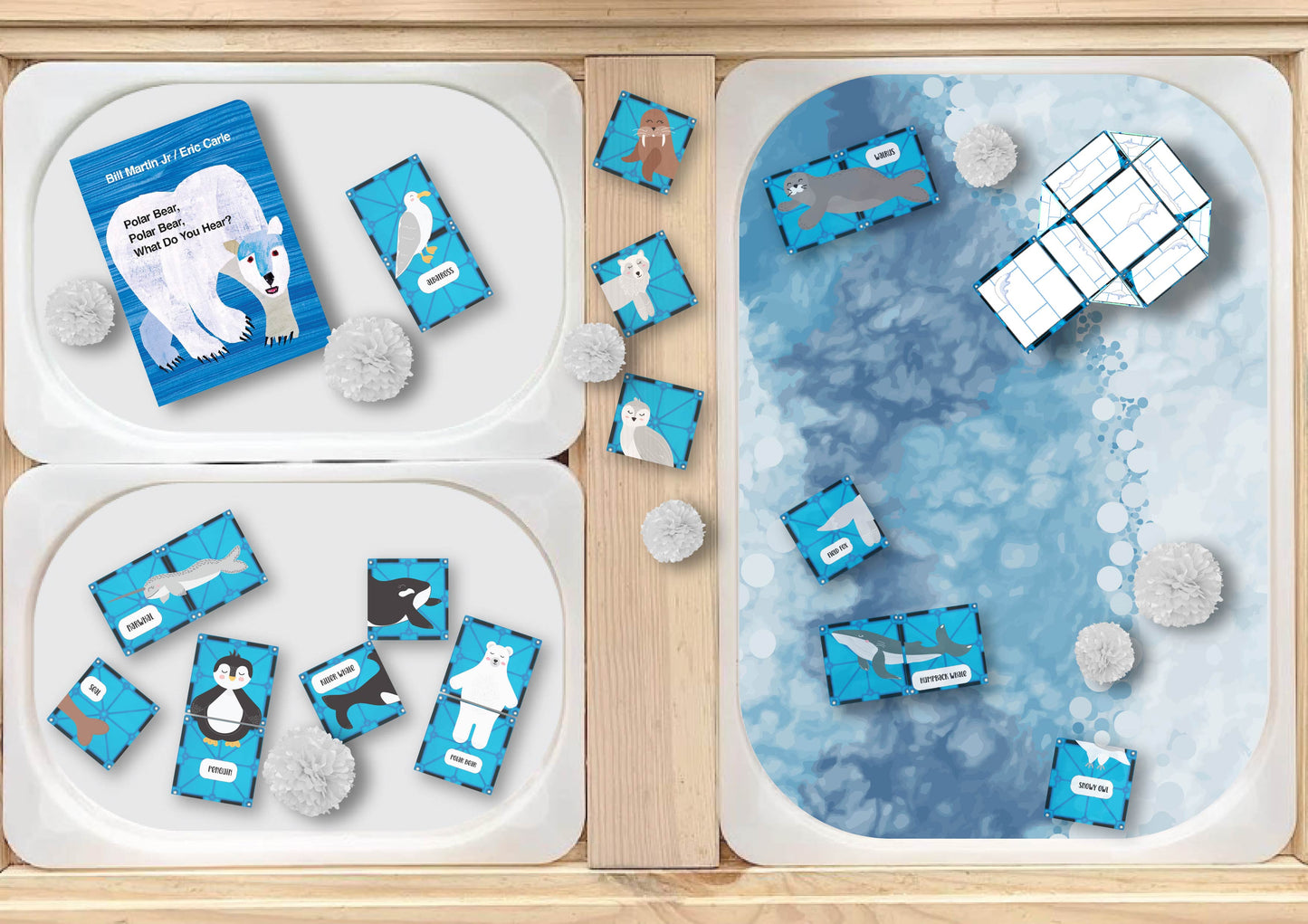 Snowy Igloo Printable playset bundle - Flisat and magnet tile toppers