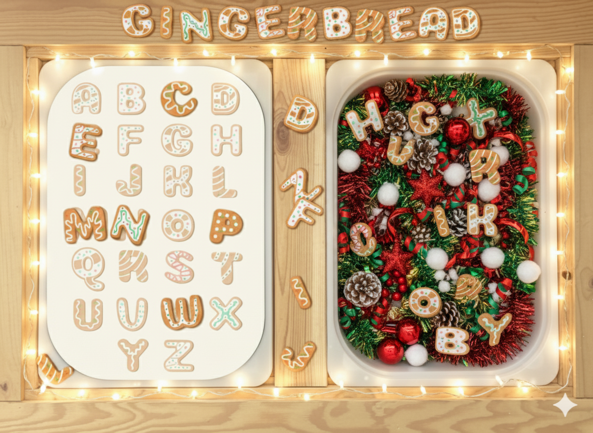 Flisat Insert - Gingerbread alphabet match activity