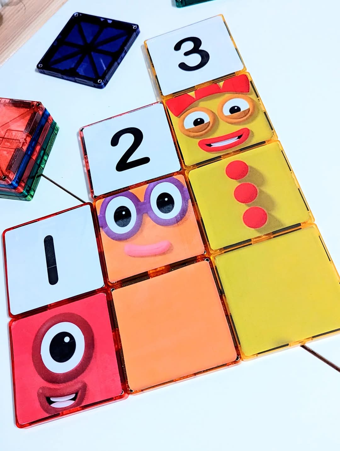 Number blocks Magnet tile toppers