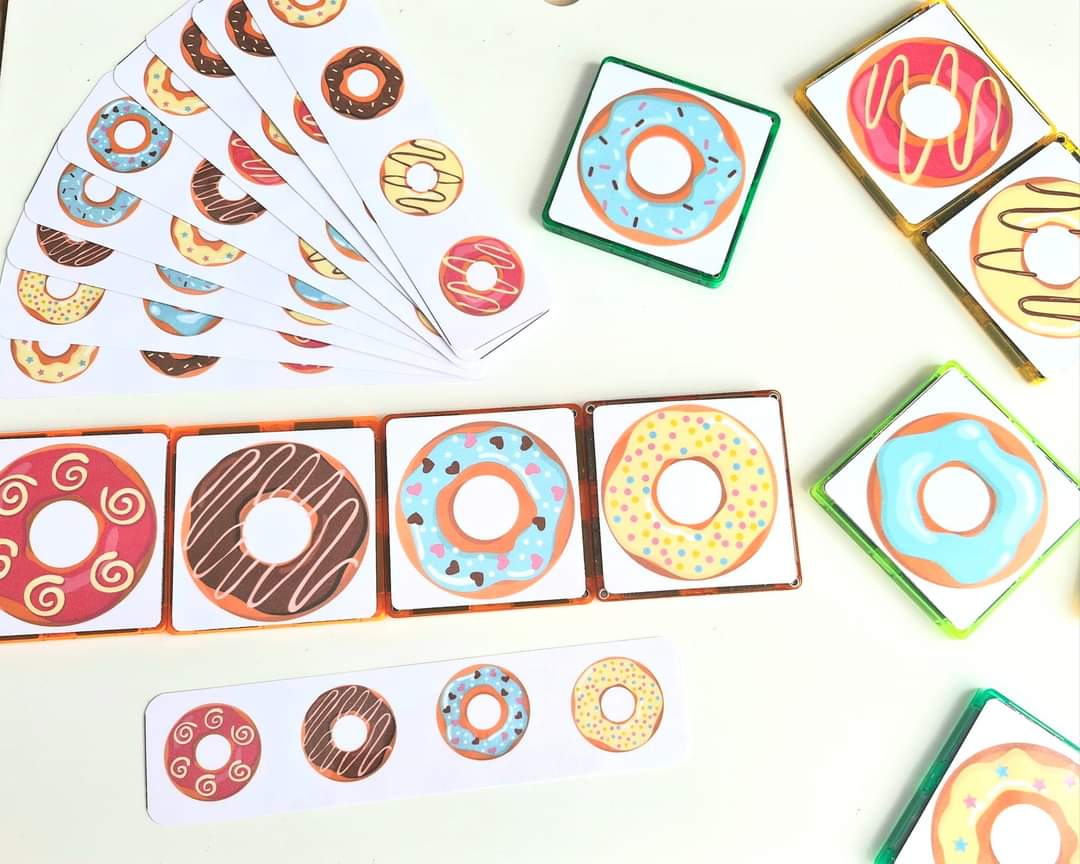 Doughnut pattern recognition activity - Use with or without Magnet tiles