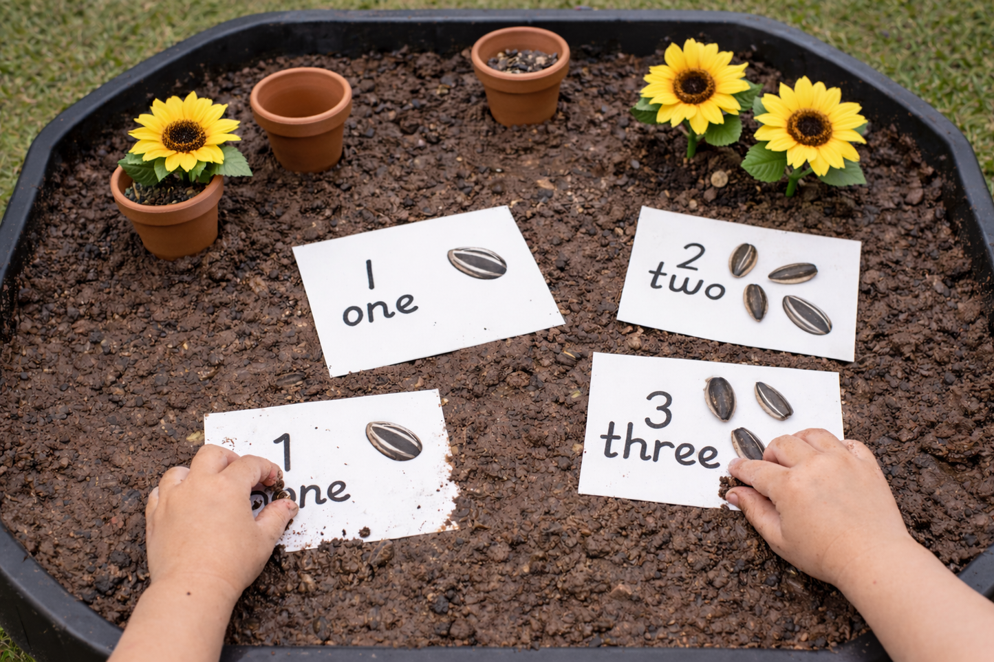 Sunflower Flashcard printables 1-12