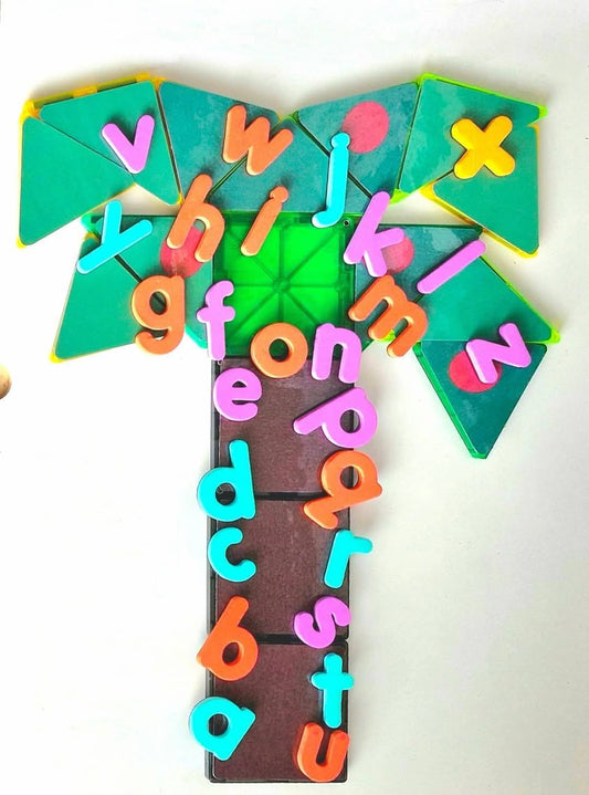 Magnet tile toppers - The alphabet coconut tree printables