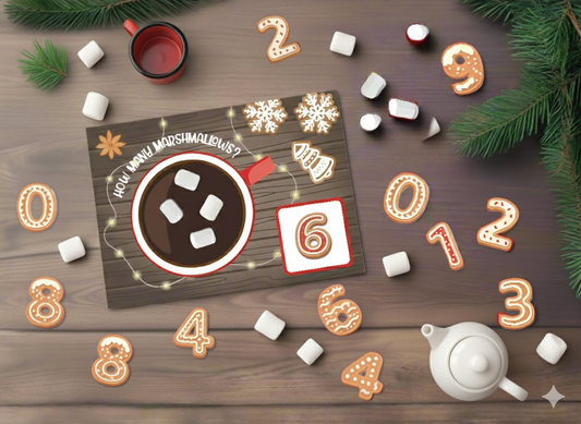 Playdoh mats - Marshmallow counting hot chocolate