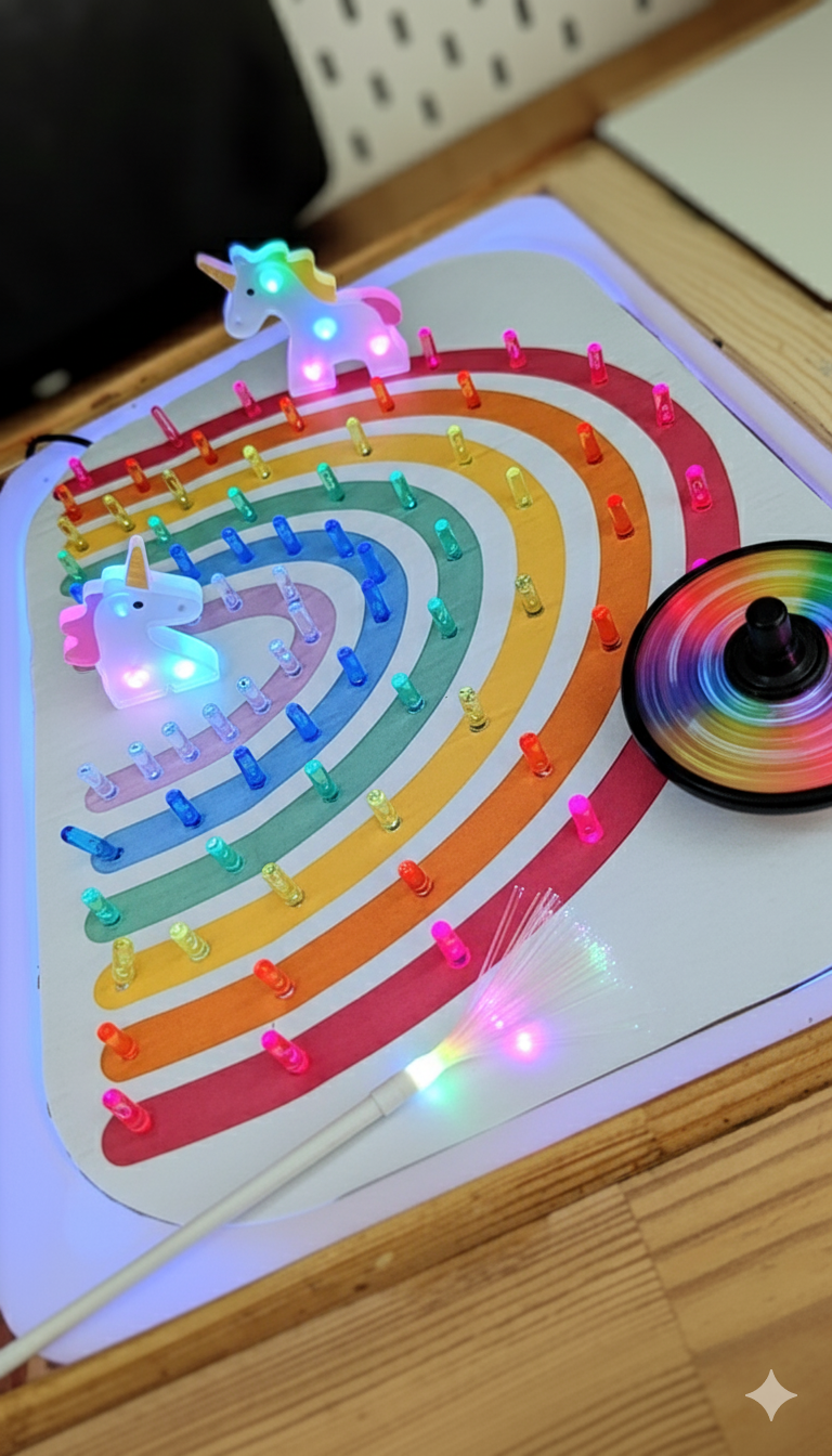 Rainbow Flisat Insert for loose parts play and lightbox
