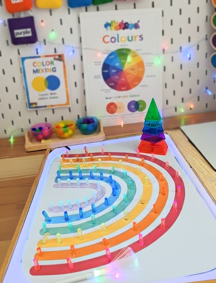 Rainbow Flisat Insert for loose parts play and lightbox