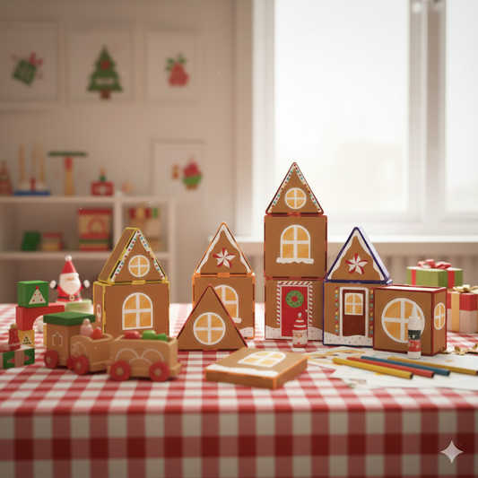 Magnet tile Christmas houses