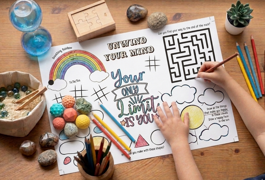 Kids mindfulness coloring mat printable