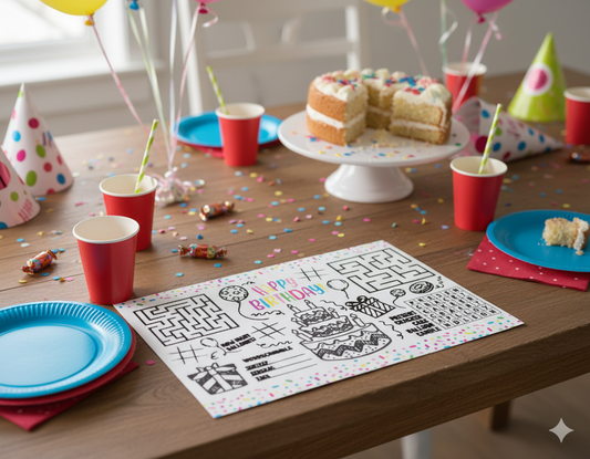Birthday party placemat printable
