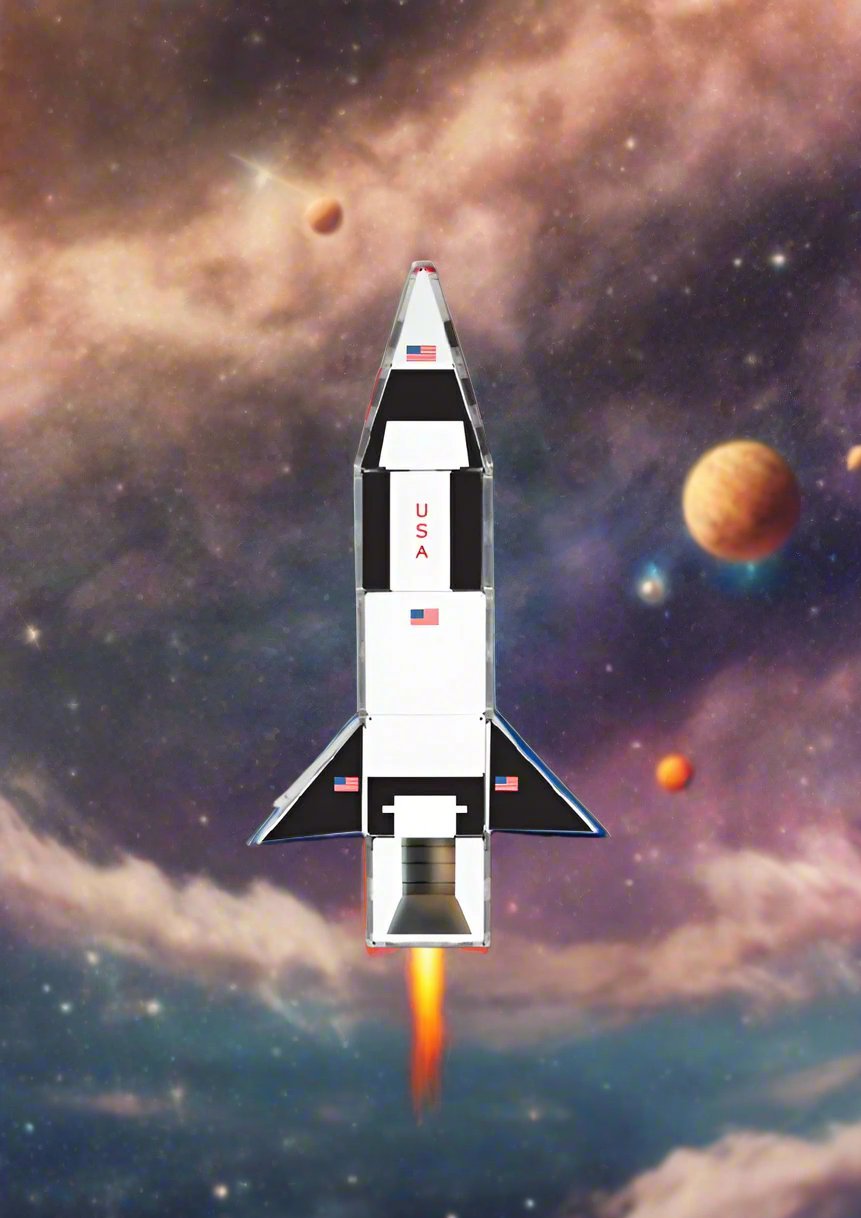 Magnet tile toppers - Rocketship
